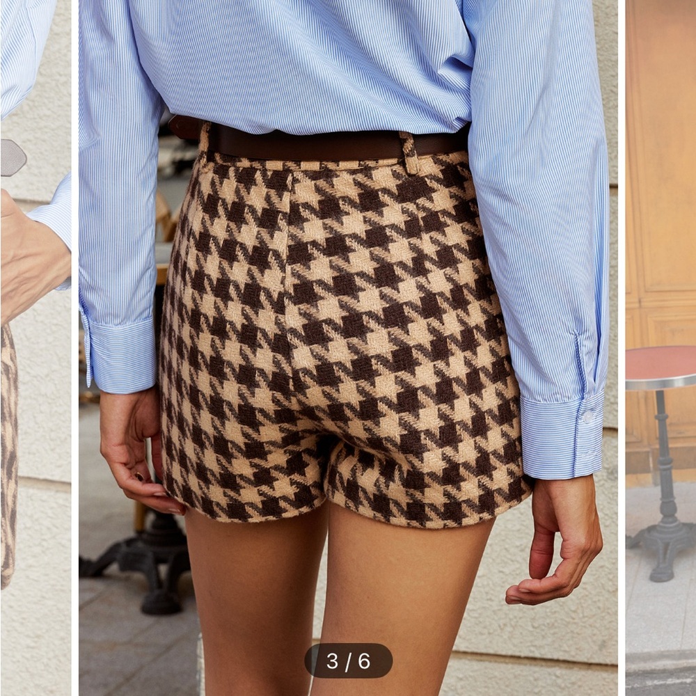Chic Houndstooth Blazer and Shorts Set - Picture 4 of 12